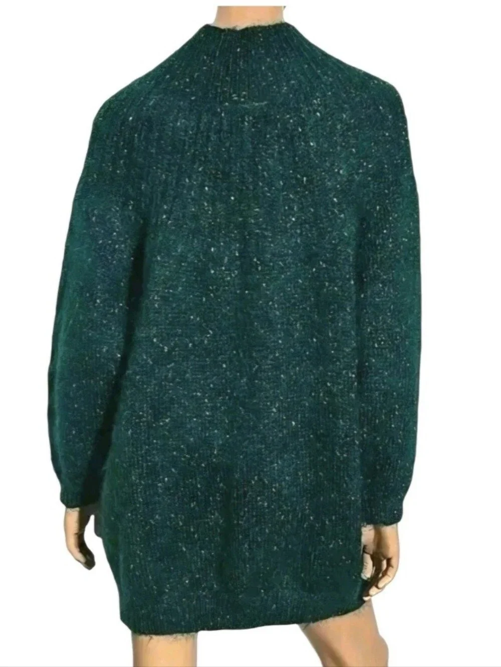 Vtg 80s-90s Paul Et Duffier Fuzzy Mohair Metallic Glitter Tunic Sweater Large